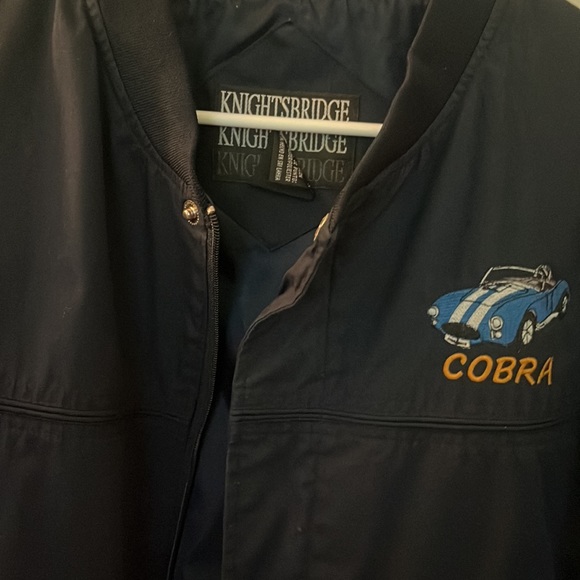 Dark blue knightsbridge bomber with cobra patch: Size Large - Picture 3 of 4